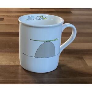 Hallmark RIM SHOTS Relax Coffee Mug Snake on Rock Coffee Cup Vintage 1985